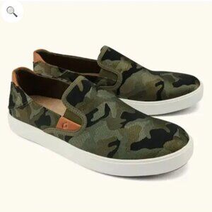 Olukai Laeahi Pai Husk / Ke Au Camo Canvas Slip On Shoes Men's Sizes NEW